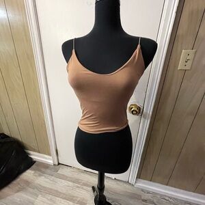 Women's Tan Spaghetti Strap Top
